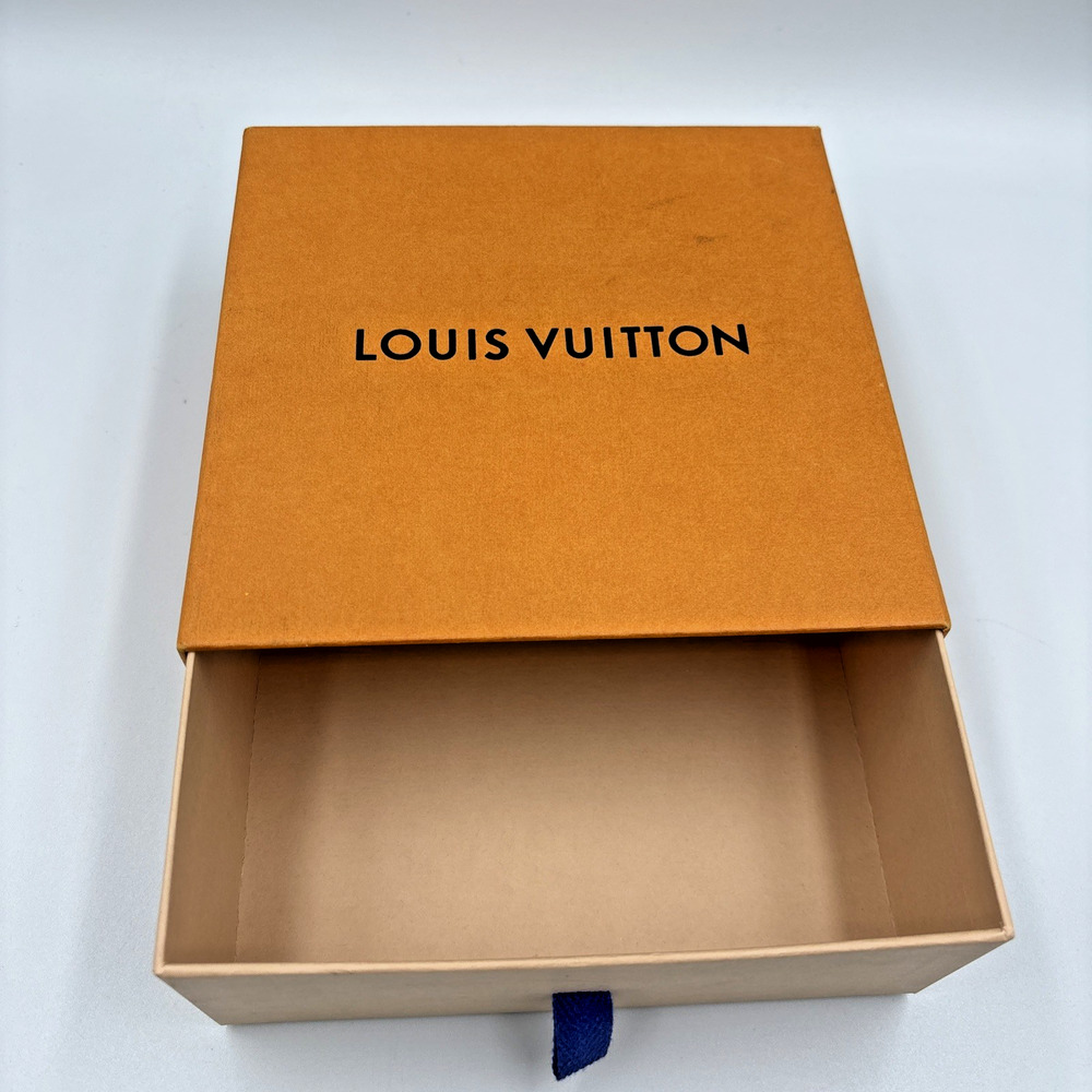 Louis Vuitton Authentic Empty Gift Box 7x7x3 Purse Wallet Drawer Style Orange